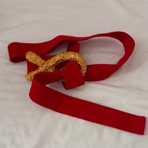 Vintage Carlisle Red Suede and Gold Women's Belt